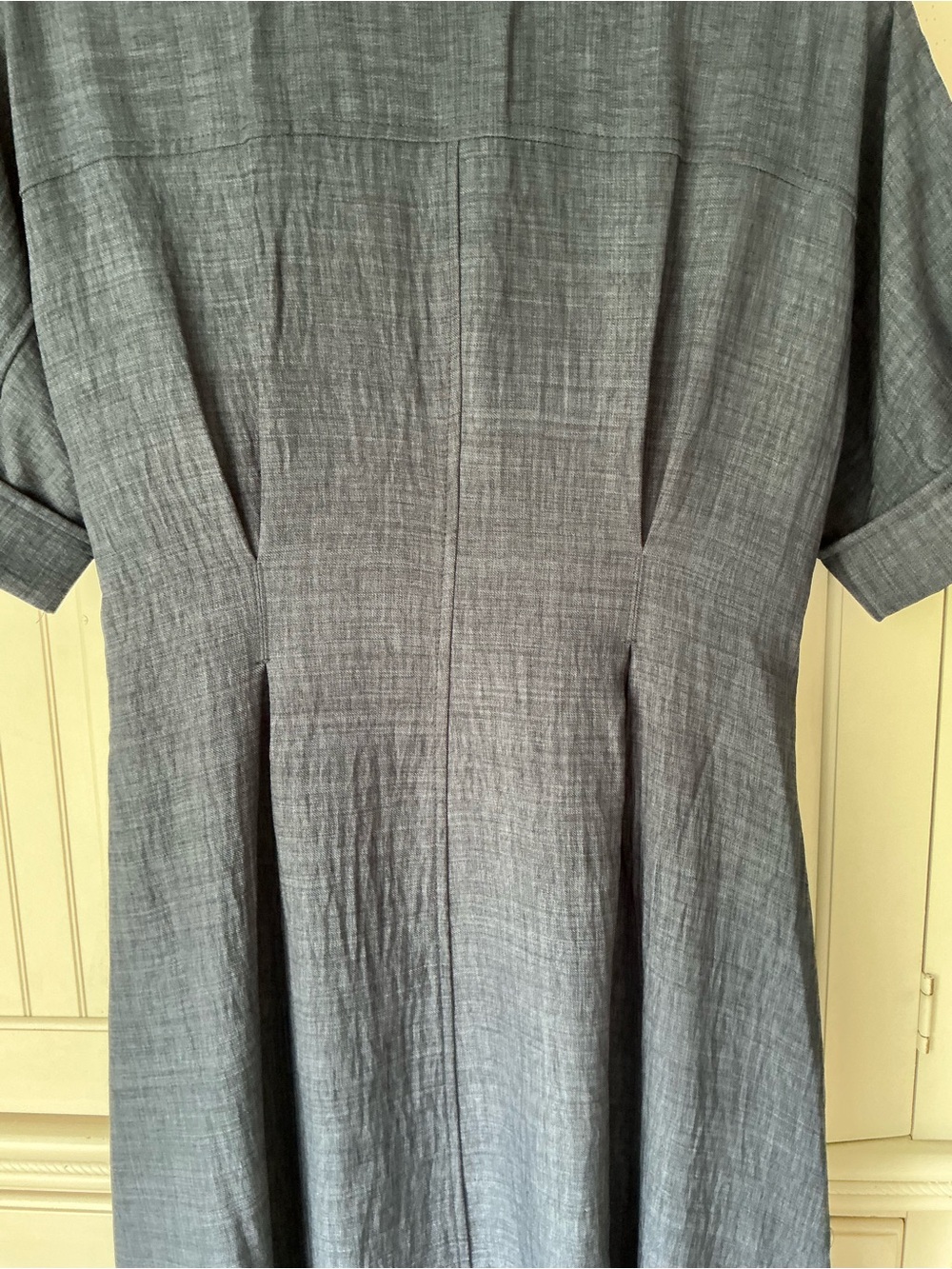 NWOT Max Studio London Denim Blue Sleeveless Shirt Dress 👗 - Picture 5 of 8